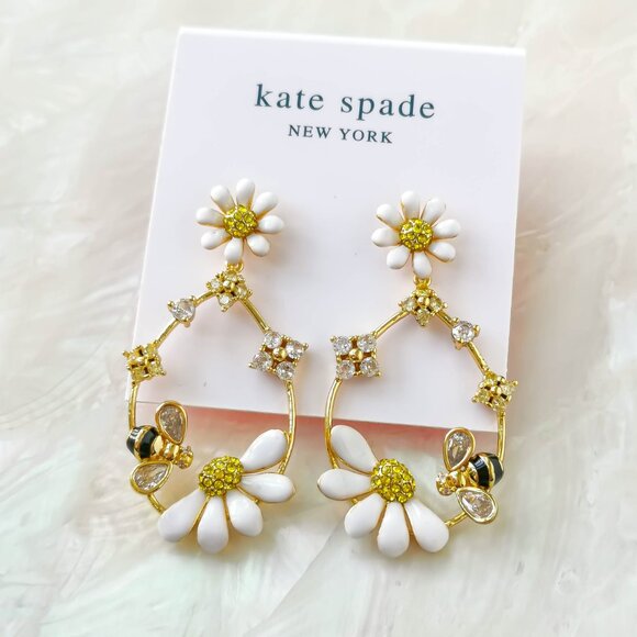 Kate Spade Jewelry - Kate Spade • dazzling daisies gold statement hoops Earrings